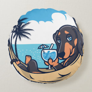 Coussins Ronds Chien teckel relaxant