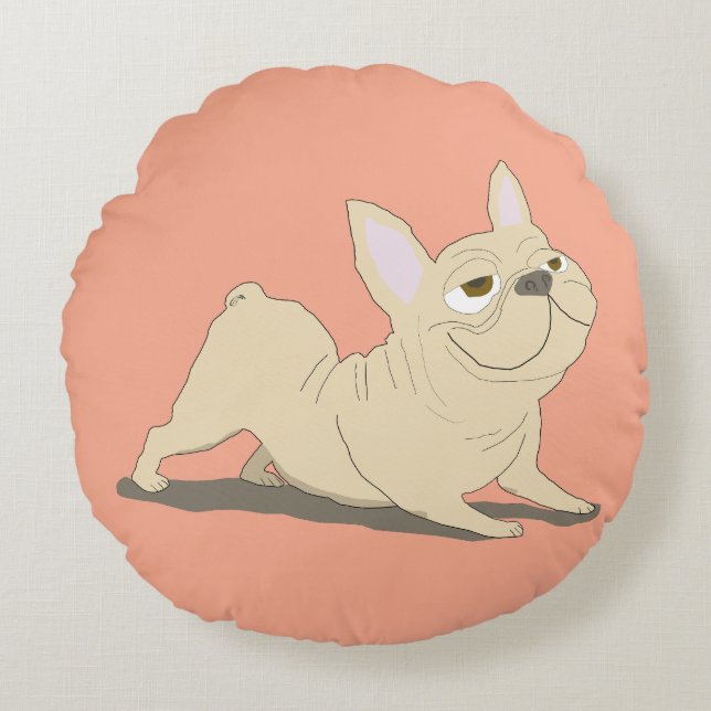 Coussins Ronds Chien tête en bas (Devant)