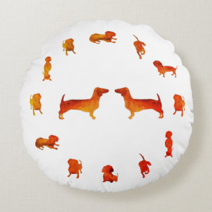Coussins Ronds Chiens Dachshund Personnalisés