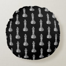 Chiffres d'échecs noirs et blancs Linocut King