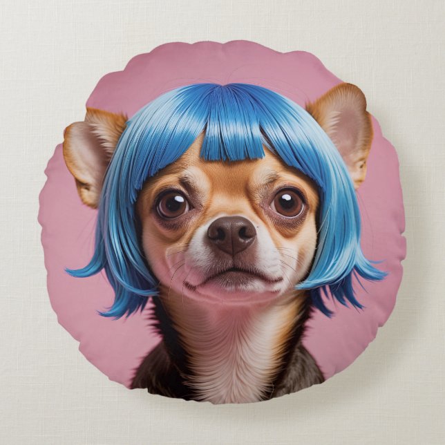 Coussins Ronds Chihuahua wig (Devant)