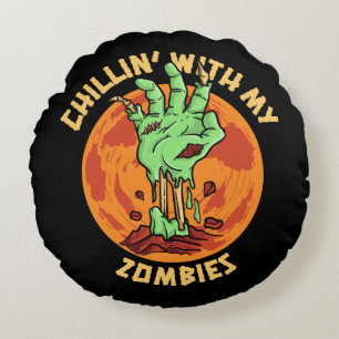 Coussins Ronds Chillin avec mes zombies