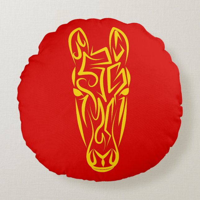 Coussins Ronds Chinese Lunar New Year of the Horse 2026 4724 Fire (Devant)