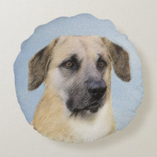 Coussins Ronds Chinook (Oreilles Laissées) Peinture - Art Chien o