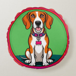 Coussins Ronds Chiot animé mignon avec collier