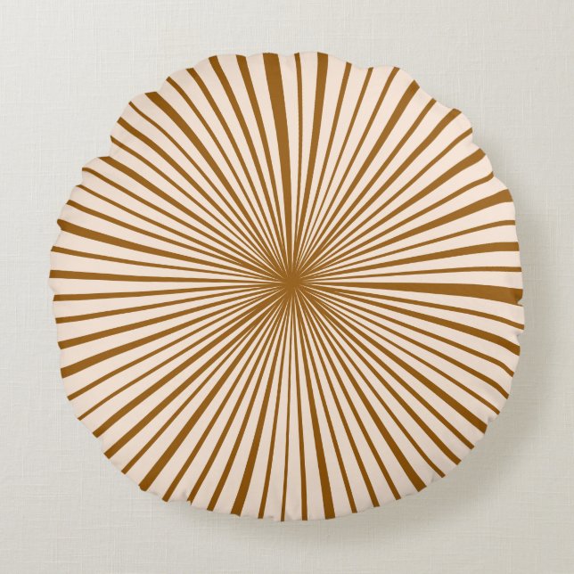 Coussins Ronds Chocolat noir rose pâle Brown Motif en bande (Devant)