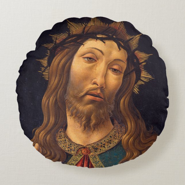 Coussins Ronds Christ couronné d'épines par Sandro Botticelli (Devant)