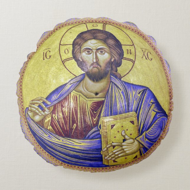 Coussins Ronds Christ Pantocrator ICXC NIKA (Devant)