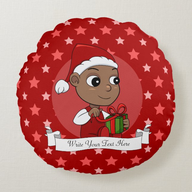 Coussins Ronds Christmas baby cartoon round pillow (Devant)