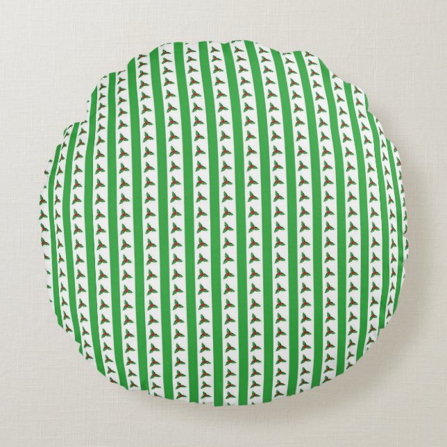 Coussins Ronds Christmas Holly Motif (Devant)
