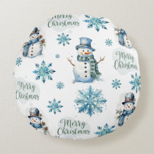 Coussins Ronds Christmas Snowman