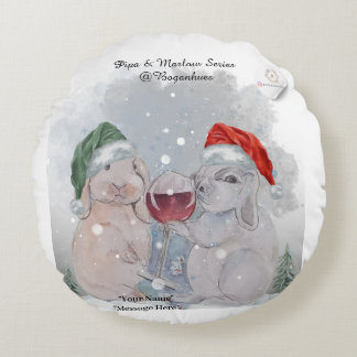 Coussins Ronds Christmas Theme Pipa & Marlow print