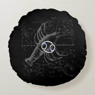 Coussins Ronds Chrome comme Cancer Zodiac Connexion Hevelius