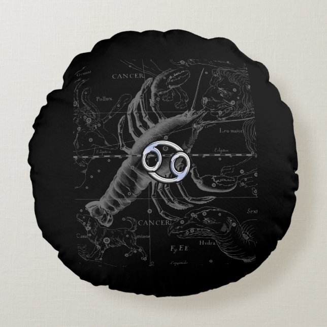 Coussins Ronds Chrome comme Cancer Zodiac Connexion Hevelius (Devant)