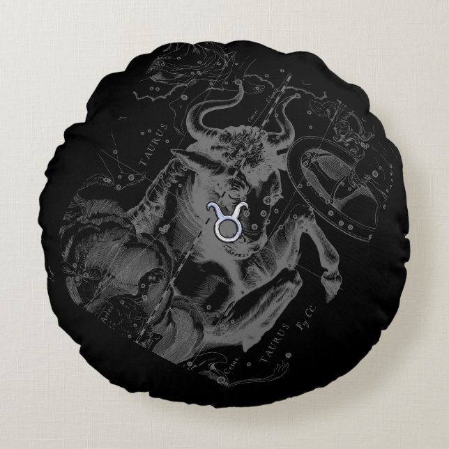 Coussins Ronds Chrome comme Taurus Zodiac Connexion Hevelius (Devant)