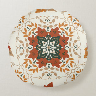 Coussins Ronds Chuchotements d'Automne : Mélange Géométrique Flor