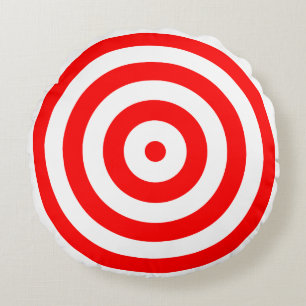 Coussins Ronds Cible rouge et blanche d'oeil de taureaux