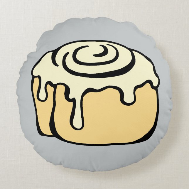 Coussins Ronds Cinnamon Roll Honey Bun Cute Funny Cartographie Gr (Devant)
