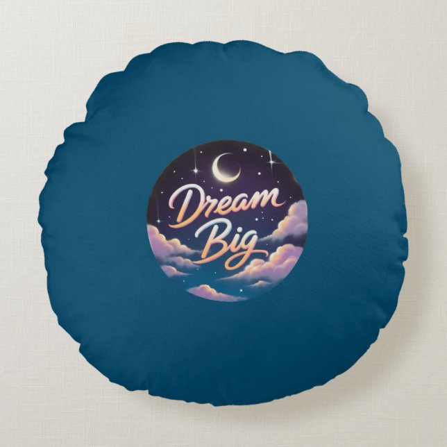 Coussins Ronds circle cushion dream big (Devant)