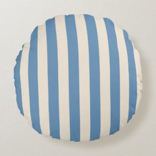 Coussins Ronds Cirque Vintage Bleu & Crème Rayures Carniv Réтро