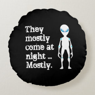 Coussins Ronds Citation d'alien noir blanc mignon