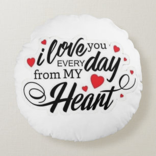 Coussins Ronds Citation d'amour romantique