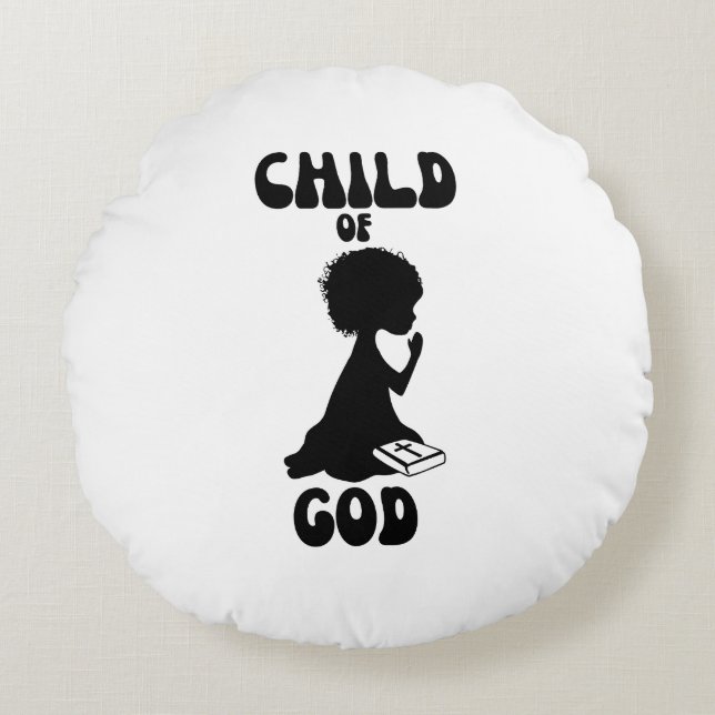 Coussins Ronds Citation De L'Enfant De Dieu (Devant)