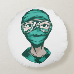 Coussins Ronds Citation de Masque de Visage d'Infirmière