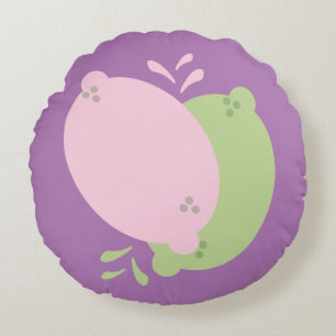 Coussins Ronds Citron et Lime Fun et Frais Pressable Agrumes