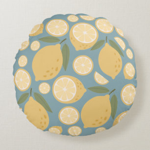 Coussins Ronds Citron jaune Motif