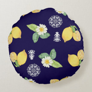 Coussins Ronds Citrons d'été