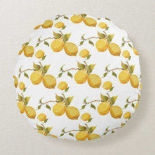 Coussins Ronds Citrons vintages frais : Conception simpliste