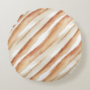 Coussins Ronds Citrouille Rayures Latte Pêche