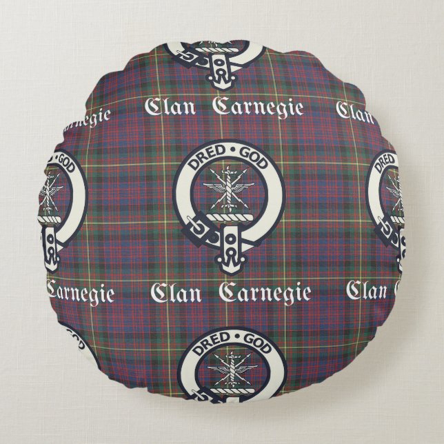 Coussins Ronds Clan Carnegie Crest Tartan (Devant)