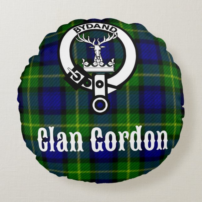 Coussins Ronds Clan Gordon Tartan Crest (Devant)