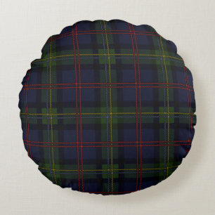Coussins Ronds Clan Plaid Malcolm violet vert À damiers Tartan