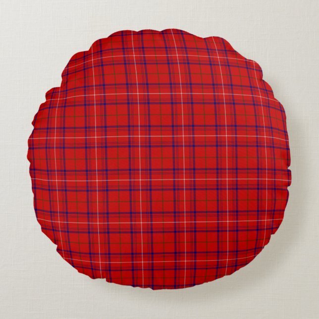 Coussins Ronds Clan Rose Tartan Plaid (Devant)