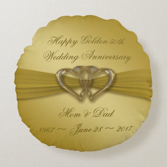Coussins Ronds Classic Golden 50e anniversaire (Devant)