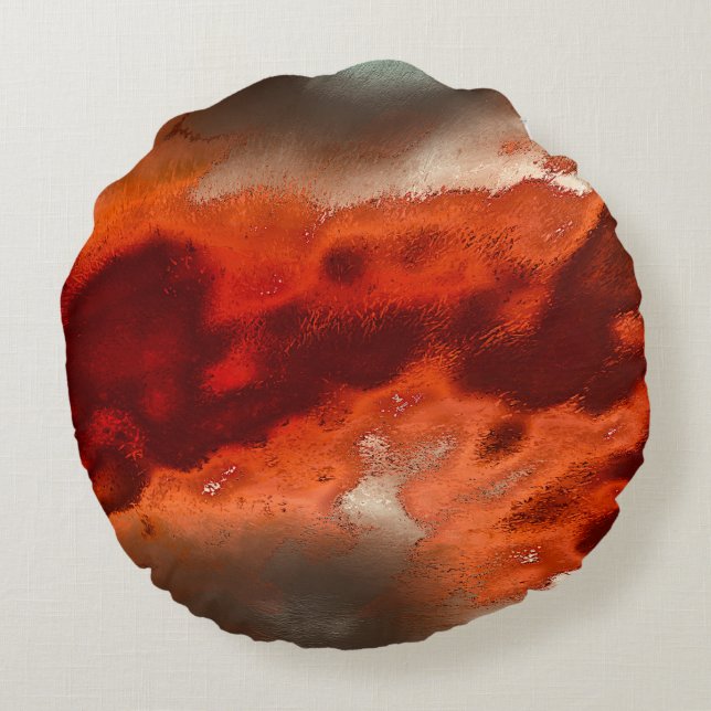 Coussins Ronds Classique à taché dans les tons rouge&coral intens (Dos)