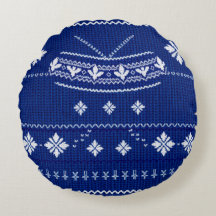 Classique tricot flocon de neige nordique bleu cob