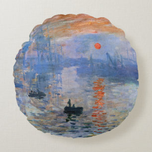 Coussins Ronds Claude Monet Impression Lever de soleil 1872 Port