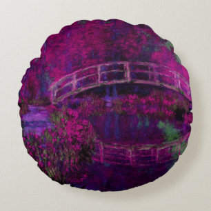 Coussins Ronds Claude Monet Le Pont Japonais violet