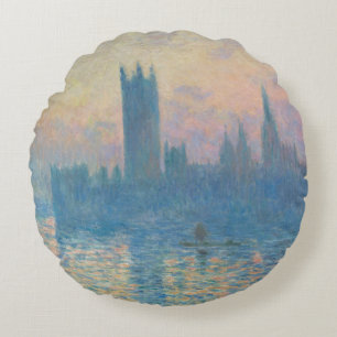 Coussins Ronds Claude Monet Les maisons du Parlement Coucher de s