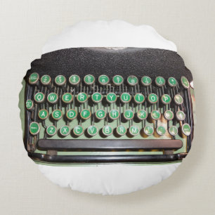 Coussins Ronds Clavier de machine à écrire vintage