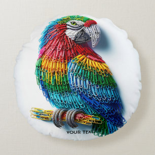 Coussins Ronds Clips papier mignonne Imaginaire Oiseau