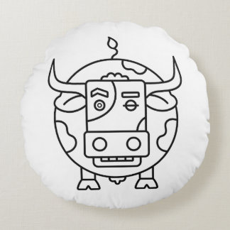 Coussins Ronds Clueless Bull Abstract Round Pillow
