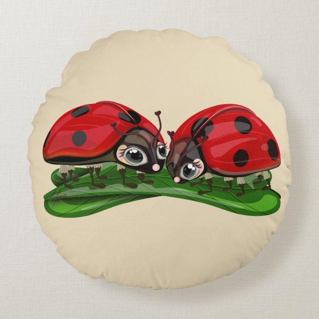 Coussins Ronds Coccinelles  (Devant)