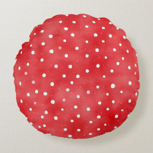 Coussins Ronds Coccinelles à points rouges et blancs