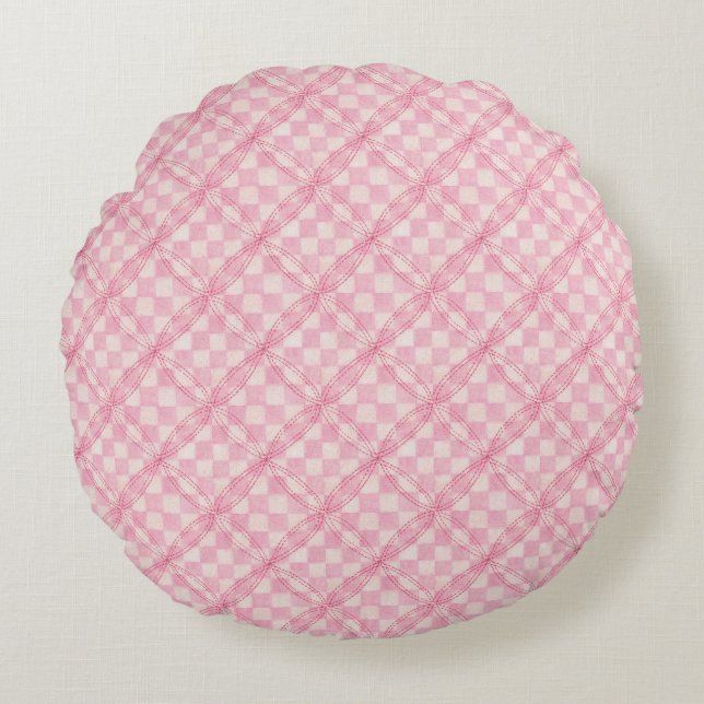 Coussins Ronds COCHER ROSE QUILT LARGE LARGE Oreiller (Devant)
