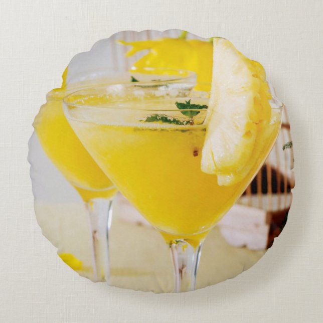 Coussins Ronds Cocktail Fresca à l'ananas et au gingembre (Devant)